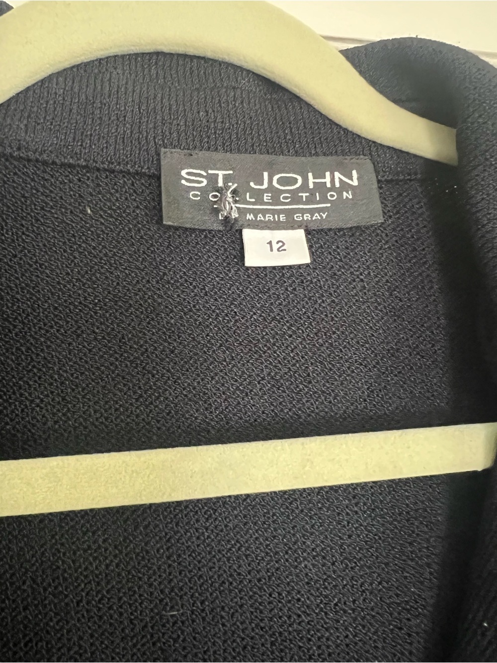 St. John Black Knit Longline Belted Blazer Jacket - Picture 6 of 6